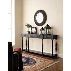 72 in. Black Standard Rectangle Wood Console Table with Drawers by Powell Company -Powell Company Shop soho black crackle powell company console tables 158 534 1f 1000