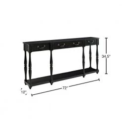 72 in. Black Standard Rectangle Wood Console Table with Drawers by Powell Company -Powell Company Shop soho black crackle powell company console tables 158 534 40 1000