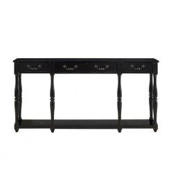 72 in. Black Standard Rectangle Wood Console Table with Drawers by Powell Company -Powell Company Shop soho black crackle powell company console tables 158 534 44 1000