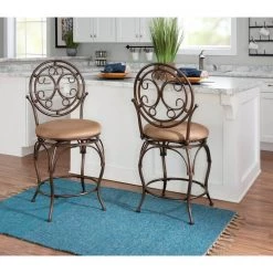 Brandt 24 in. Warm Bronze Counter Stool by Powell Company -Powell Company Shop tan warm bronze powell company bar stools hd1229b19cs 1f 1000