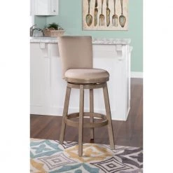 Mike 45.5 in. H Big and Tall Rustic Taupe High Back Wood frame Bar Stool by Powell Company -Powell Company Shop taupe powell company bar stools hd1732bs21 31 1000