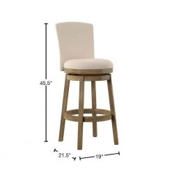 Mike 45.5 in. H Big and Tall Rustic Taupe High Back Wood frame Bar Stool by Powell Company -Powell Company Shop taupe powell company bar stools hd1732bs21 40 1000