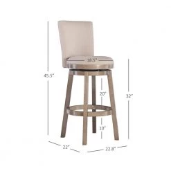 Mike 45.5 in. H Big and Tall Rustic Taupe High Back Wood frame Bar Stool by Powell Company -Powell Company Shop taupe powell company bar stools hd1732bs21 4f 1000