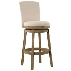 Mike 45.5 in. H Big and Tall Rustic Taupe High Back Wood frame Bar Stool by Powell Company