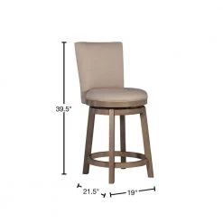 Mike 39.5 in. H Big and Tall Rustic Taupe High Back Wood Frame Counter Stool by Powell Company -Powell Company Shop taupe powell company bar stools hd1733cs21 40 1000