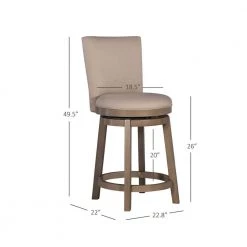 Mike 39.5 in. H Big and Tall Rustic Taupe High Back Wood Frame Counter Stool by Powell Company -Powell Company Shop taupe powell company bar stools hd1733cs21 44 1000