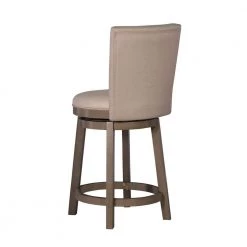 Mike 39.5 in. H Big and Tall Rustic Taupe High Back Wood Frame Counter Stool by Powell Company -Powell Company Shop taupe powell company bar stools hd1733cs21 4f 1000