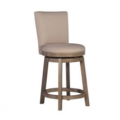 Mike 39.5 in. H Big and Tall Rustic Taupe High Back Wood Frame Counter Stool by Powell Company