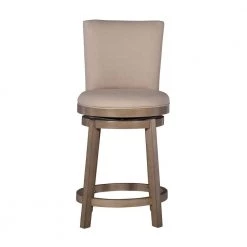 Mike 39.5 in. H Big and Tall Rustic Taupe High Back Wood Frame Counter Stool by Powell Company -Powell Company Shop taupe powell company bar stools hd1733cs21 c3 1000