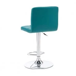 Chad 35.6 in. H - 44 in. H Teal Faux Leather Chrome Adjustable Barstool with Faux Leather Seat by Powell Company -Powell Company Shop teal powell company bar stools hd1673bs21 4f 1000