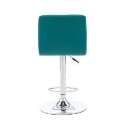 Chad 35.6 in. H - 44 in. H Teal Faux Leather Chrome Adjustable Barstool with Faux Leather Seat by Powell Company -Powell Company Shop teal powell company bar stools hd1673bs21 66 1000