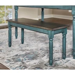 Flores Teal Bench with Burnished Smoke Finish Top by Powell Company -Powell Company Shop teal powell company dining benches hd1097d19b 31 1000