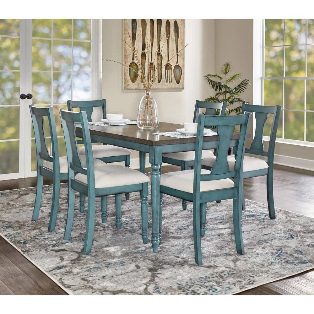 Lawson Teal Blue with Wood Top Dining Set (5-Piece) by Powell Company 10 Lawson Teal Blue with Wood Top Dining Set (5-Piece) by Powell Company - Image 8