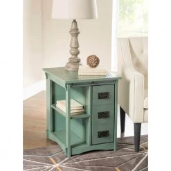 Ramirez Teal Mission Style Side Table by Powell Company -Powell Company Shop teal powell company end side tables hd1171a19t 31 1000