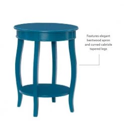 Justine 18 in. W x 18 in. D x 24 in. H Teal Round Wood End / Side Table by Powell Company -Powell Company Shop teal powell company end side tables hd1756st21 44 1000