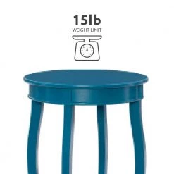 Justine 18 in. W x 18 in. D x 24 in. H Teal Round Wood End / Side Table by Powell Company -Powell Company Shop teal powell company end side tables hd1756st21 a0 1000
