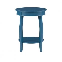 Justine 18 in. W x 18 in. D x 24 in. H Teal Round Wood End / Side Table by Powell Company -Powell Company Shop teal powell company end side tables hd1756st21 c3 1000