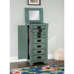 Wagner Jewelry Armoire Teal by Powell Company -Powell Company Shop teal powell company jewelry armoires hd1179j19t 4f 1000