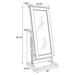 Lyra Walnut Cheval Mirrored Jewelry Armoire 24 in. W x 19 in. D x 60 in. H by Powell Company -Powell Company Shop walnut powell company jewelry armoires hd1766ja21 44 1000