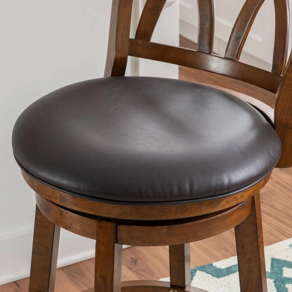 Carmine 43.5 in. H Big and Tall Warm Brown High back Wood Frame Counter-Stool by Powell Company 6 Carmine 43.5 in. H Big and Tall Warm Brown High back Wood Frame Counter-Stool by Powell Company - Image 4