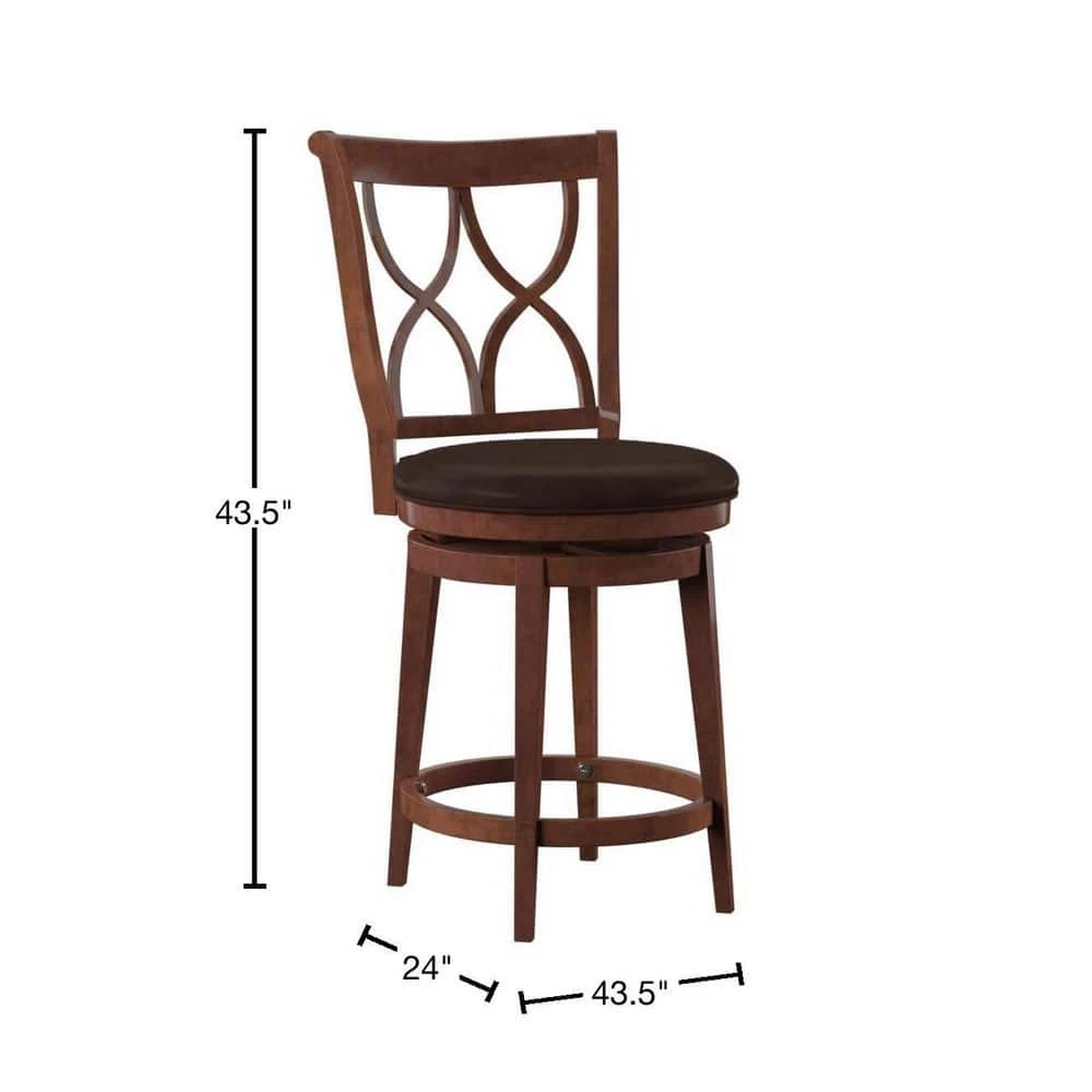 Carmine 43.5 in. H Big and Tall Warm Brown High back Wood Frame Counter-Stool by Powell Company 5 Carmine 43.5 in. H Big and Tall Warm Brown High back Wood Frame Counter-Stool by Powell Company - Image 3