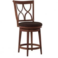 Carmine 43.5 in. H Big and Tall Warm Brown High back Wood Frame Counter-Stool by Powell Company