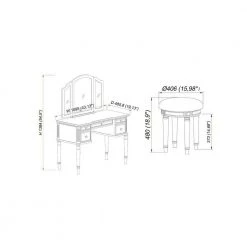 Vogt Warm Cherry Vanity and Bench by Powell Company -Powell Company Shop warm cherry powell company jewelry armoires hd1220a19 4f 1000