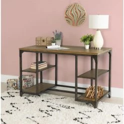 48 in. Rectangular Weathered Driftwood Wood Writing Desk with Built-in Storage by Powell Company 18 48 in. Rectangular Weathered Driftwood Wood Writing Desk with Built-in Storage by Powell Company -Powell Company Shop weathered driftwood powell company writing desks hd1035a19 31 1000