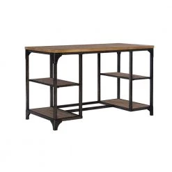 Powell Company Shop 12 48 in. Rectangular Weathered Driftwood Wood Writing Desk with Built-in Storage by Powell Company