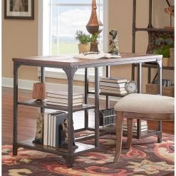 48 in. Rectangular Weathered Driftwood Wood Writing Desk with Built-in Storage by Powell Company 19 48 in. Rectangular Weathered Driftwood Wood Writing Desk with Built-in Storage by Powell Company -Powell Company Shop weathered driftwood powell company writing desks hd1035a19 fa 1000