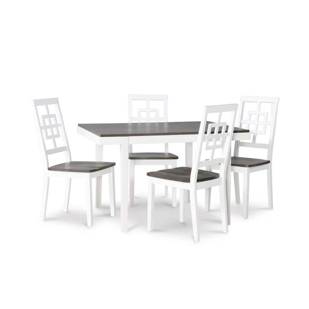 Grove White and Grey Dining Set (5-Piece) by Powell Company 3 Grove White and Grey Dining Set (5-Piece) by Powell Company