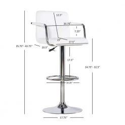 Smith Adjustable 25 -33.5 in. White Counter and Bar Stool by Powell Company -Powell Company Shop white chrome powell company bar stools hd1207b19 1f 1000