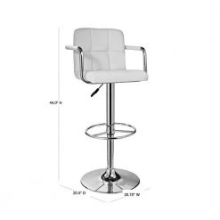 Smith Adjustable 25 -33.5 in. White Counter and Bar Stool by Powell Company -Powell Company Shop white chrome powell company bar stools hd1207b19 40 1000