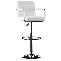 Smith Adjustable 25 -33.5 in. White Counter and Bar Stool by Powell Company -Powell Company Shop white chrome powell company bar stools hd1207b19 44 1000