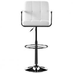 Smith Adjustable 25 -33.5 in. White Counter and Bar Stool by Powell Company -Powell Company Shop white chrome powell company bar stools hd1207b19 c3 1000