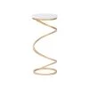 Pippen White Marble and Gold Spiral Round 10.5 in. with Drink Table by Powell Company