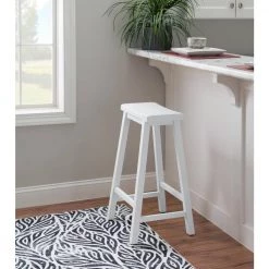 29 in. White Saddle Bar Stool by Powell Company -Powell Company Shop white powell company bar stools 270 431 31 1000