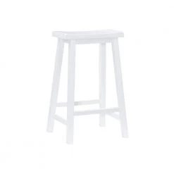 29 in. White Saddle Bar Stool by Powell Company