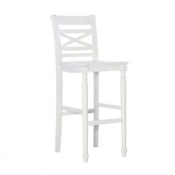 Primark White Barstool with Plank Style Seat by Powell Company