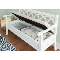 Chelsea White Storage Bench by Powell Company -Powell Company Shop white powell company bedroom benches hd1084a19w 4f 1000