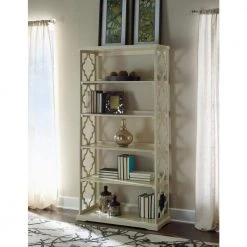 Carson 72.28 in. White Wood 5-shelf Standard Bookcase with Open Back by Powell Company -Powell Company Shop white powell company bookcases bookshelves hd1011a19w 31 1000