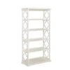 Carson 72.28 in. White Wood 5-shelf Standard Bookcase with Open Back by Powell Company -Powell Company Shop white powell company bookcases bookshelves hd1011a19w 64 1000
