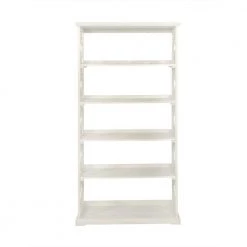 Carson 72.28 in. White Wood 5-shelf Standard Bookcase with Open Back by Powell Company -Powell Company Shop white powell company bookcases bookshelves hd1011a19w c3 1000
