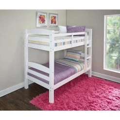 Sanders White Twin Over Twin Bunk Bed with ladder by Powell Company -Powell Company Shop white powell company bunk beds hd1562y20w 31 1000