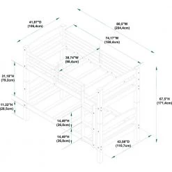 Sanders White Twin Over Twin Bunk Bed with ladder by Powell Company -Powell Company Shop white powell company bunk beds hd1562y20w 44 1000