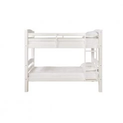 Sanders White Twin Over Twin Bunk Bed with ladder by Powell Company