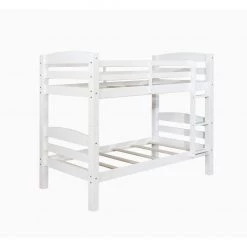 Sanders White Twin Over Twin Bunk Bed with ladder by Powell Company -Powell Company Shop white powell company bunk beds hd1562y20w c3 1000