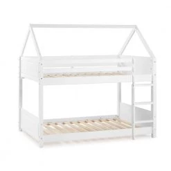 Nico White Twin Bunk Bed with Sloping A-Frame Roof by Powell Company -Powell Company Shop white powell company bunk beds hd1661bb21 4f 1000