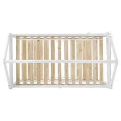 Nico White Twin Bunk Bed with Sloping A-Frame Roof by Powell Company -Powell Company Shop white powell company bunk beds hd1661bb21 a0 1000