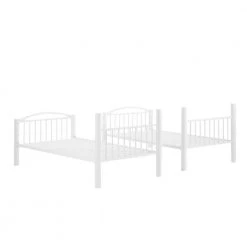 Jordan White Heavy Metal Twin Size Top Twin Size Bottom Bunk Bed with Ladder by Powell Company -Powell Company Shop white powell company bunk beds hd1703bb21 1f 1000